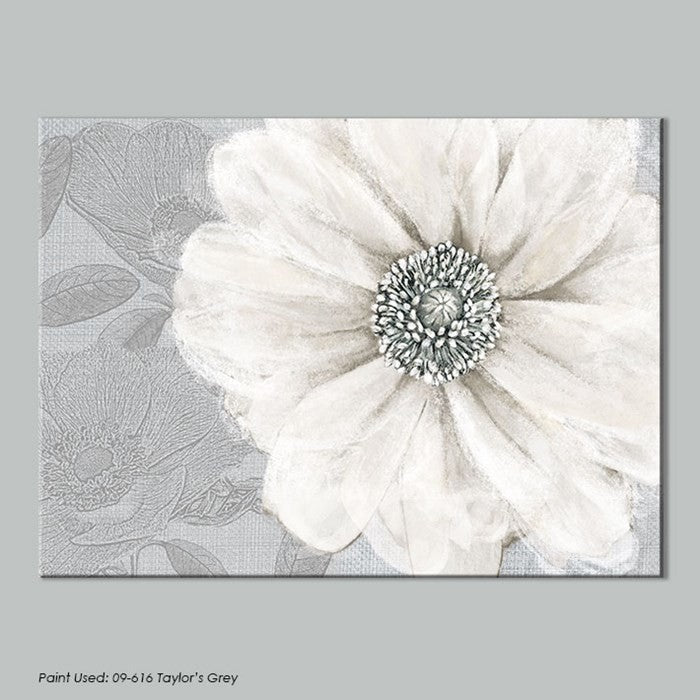 Grey Bloom Canvas Wall Art
