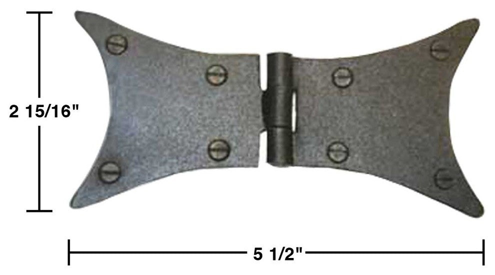 Cast Iron Butterfly Hinge Black Rustproof 180 Degree