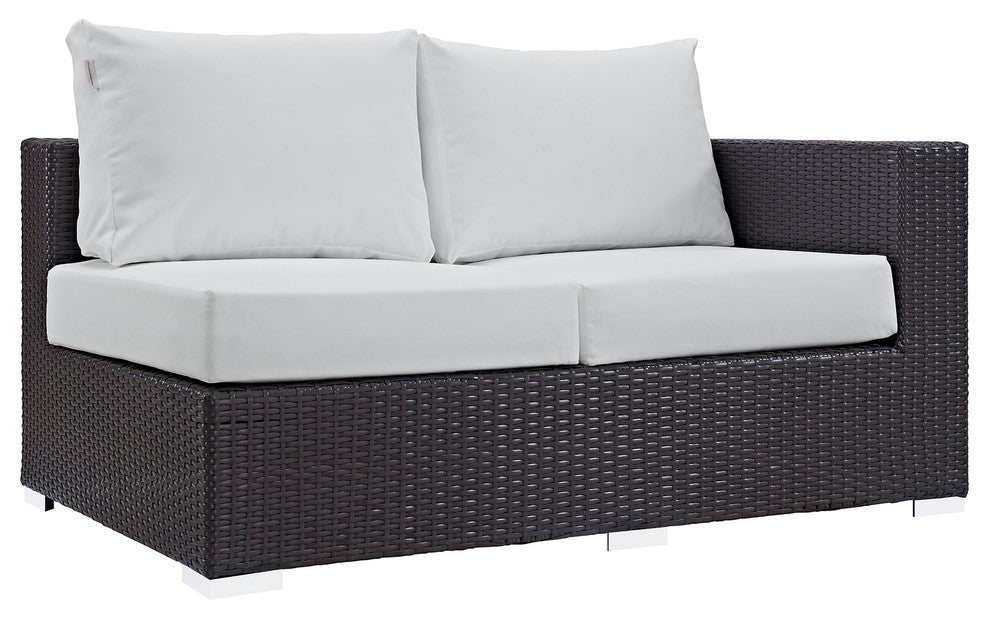 Espresso White Convene 11-Piece Outdoor Patio Sectional Set