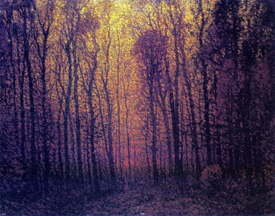 John Joseph Enneking Deep Woods in Fall Premium Canvas Print