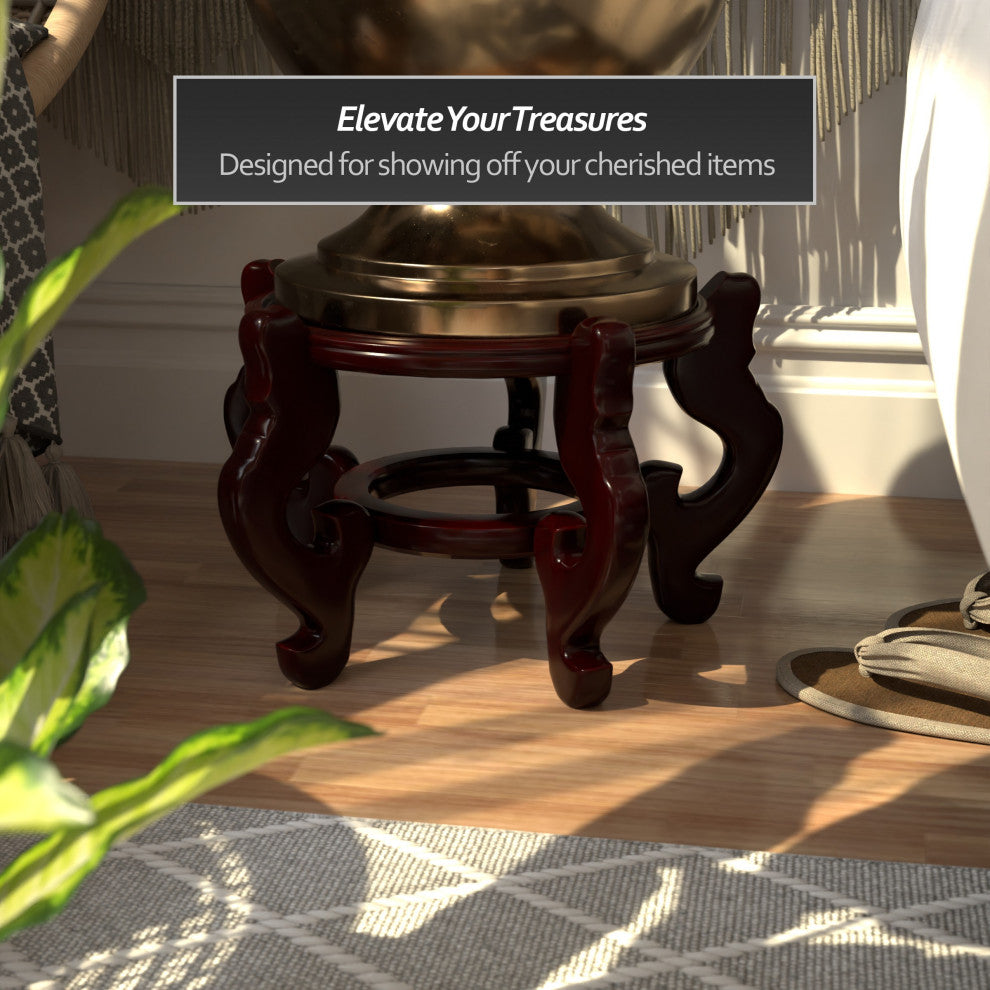 Rosewood Fishbowl Stand, Size 11.5" Base Diameter