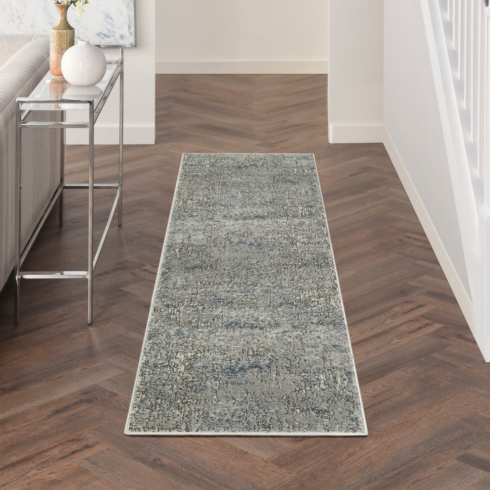 Nourison Quarry 2'2" x 7'6 Dark Grey Modern Indoor Rug