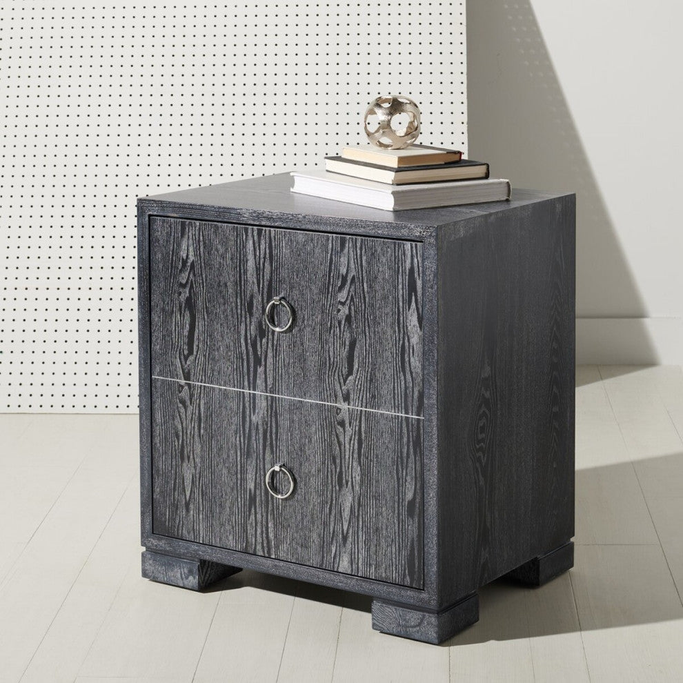 Safavieh Couture Laila Lacquer Chest Black Cerused Oak