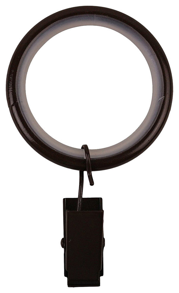Curtain Rings With Clips, 1.5", Bronze, Set of 32