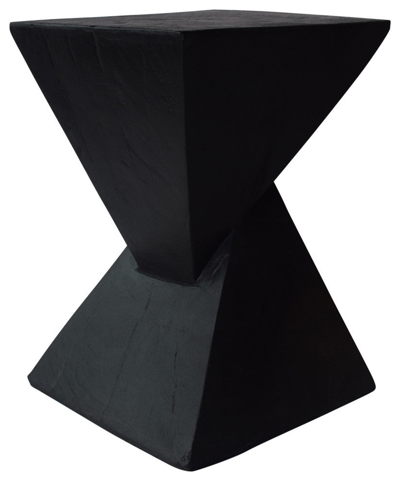 Morgan Outdoor Lightweight Concrete Accent Table, Black