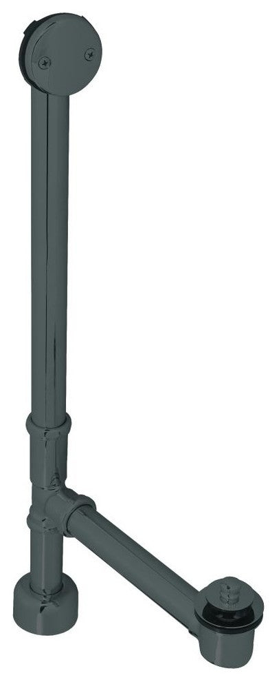 Pull & Drain Bath Waste - 22" Make-Up, 17 Ga. Tubing In Powder Coated Flat Black