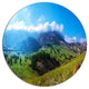 Mountain Landscape Panorama, Landscape Round Metal Wall Art, 11"