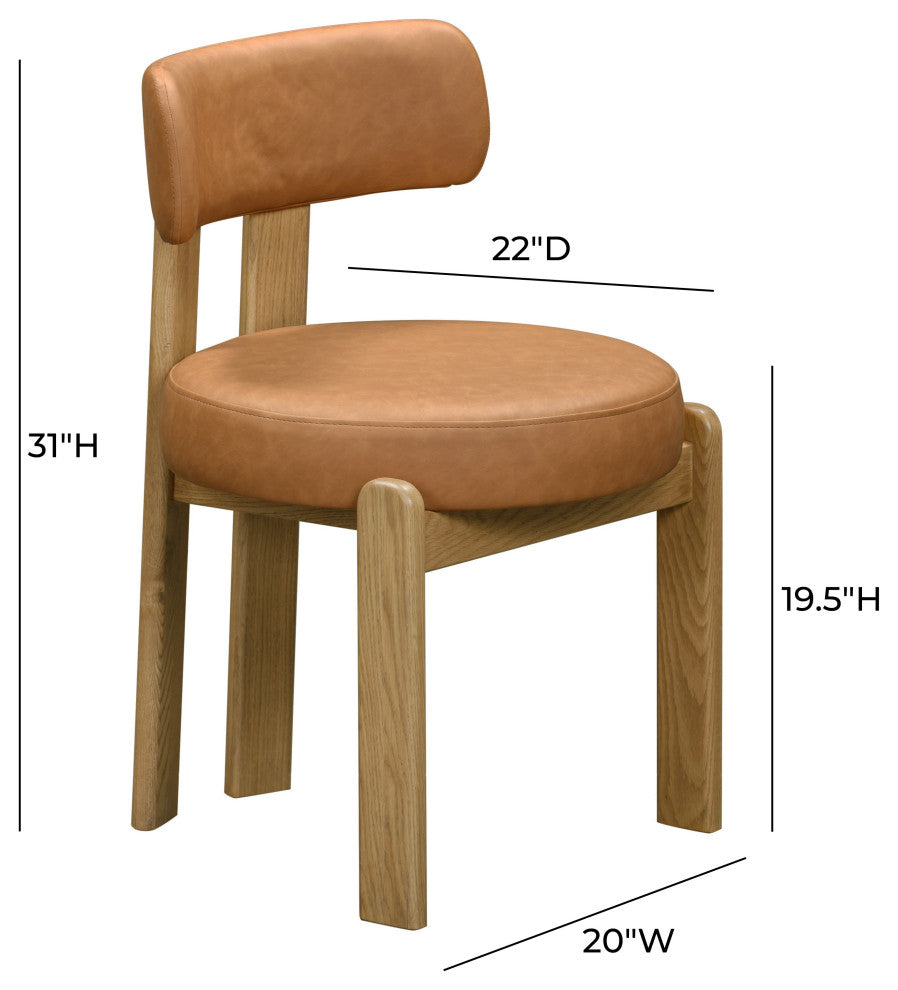 Odessa Vegan Leather Dining Chair, Brown