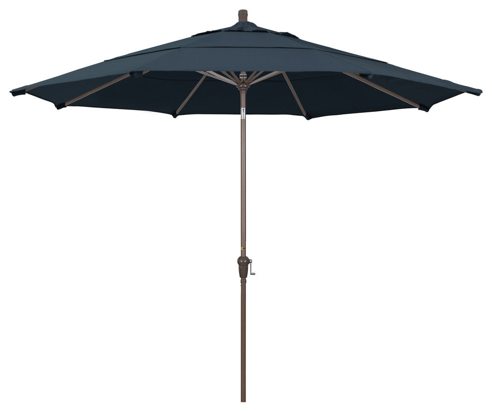 11' Champagne Auto-Tilt Crank Aluminum Umbrella, Sapphire Pacifica