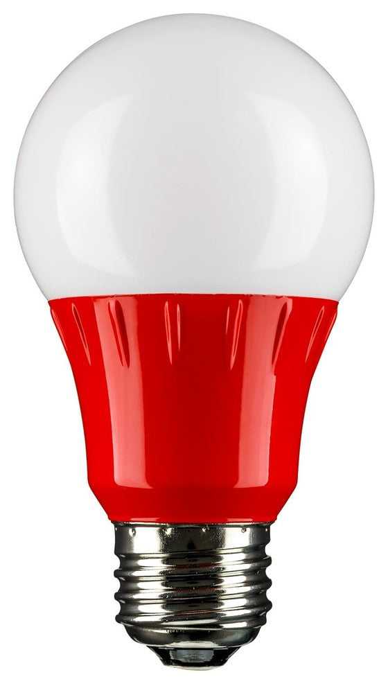 Sunlite Led A Type Colored 3W Light Bulb Medium, E26, Base, Red