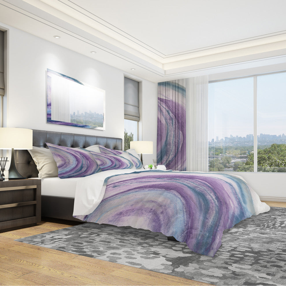 Watercolor Geode I Geometric Duvet Cover Set, Twin