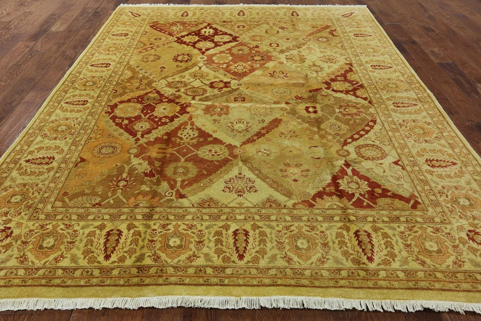 Oushak Hand-Knotted Peshawar Chobi Oriental Wool Rug, 8'x10'
