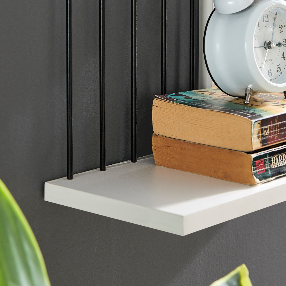 Danya B. Seville Dynamic Utility Ledge Wall Shelf, White