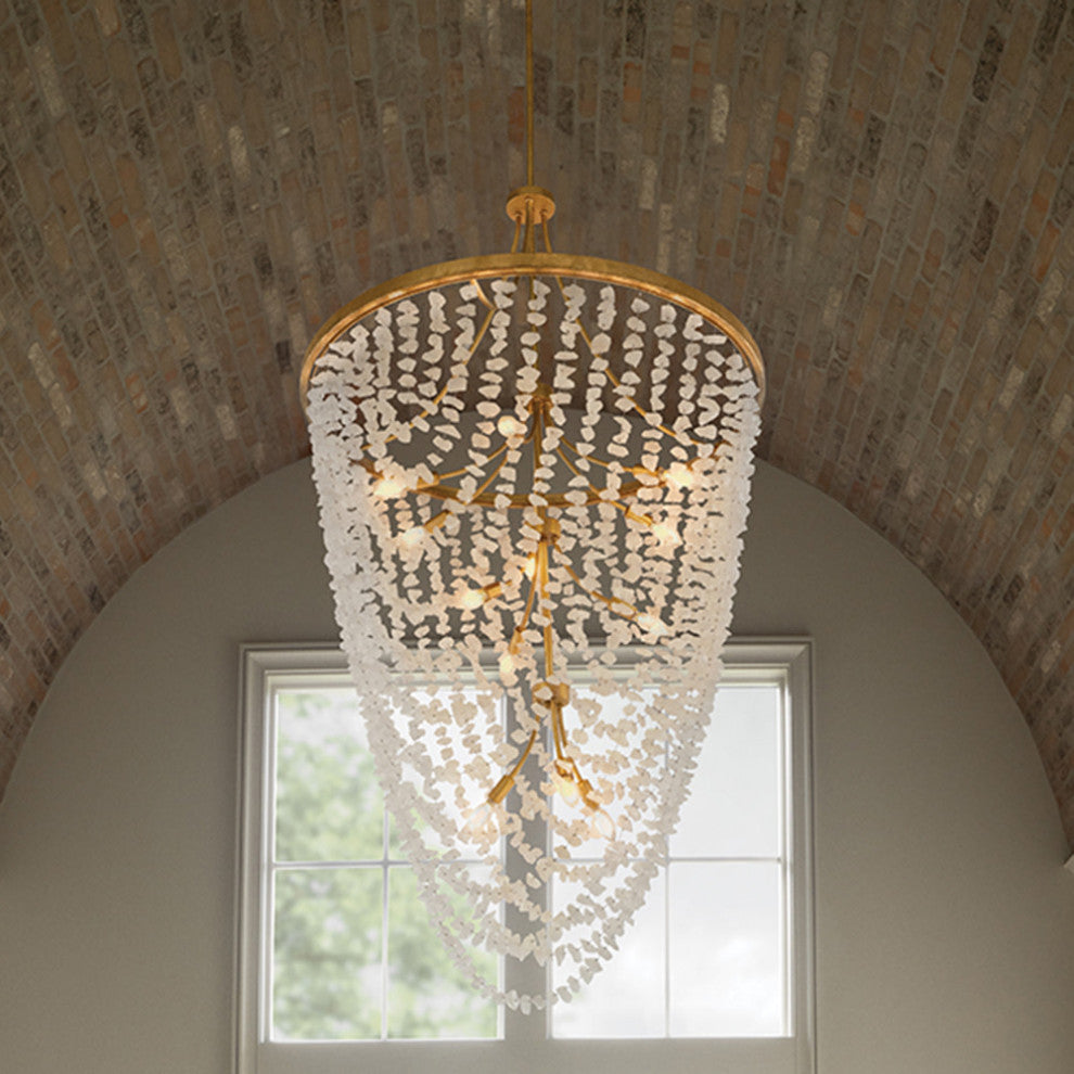 Fredrick Ramond Myra Medium Chandelier, Distressed Brass