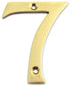 3" Brass Numeral, 7, Polished Brass