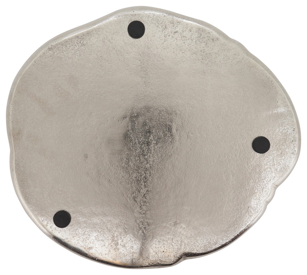 Charger Plates With Organic Shape, Set of 4, Silver