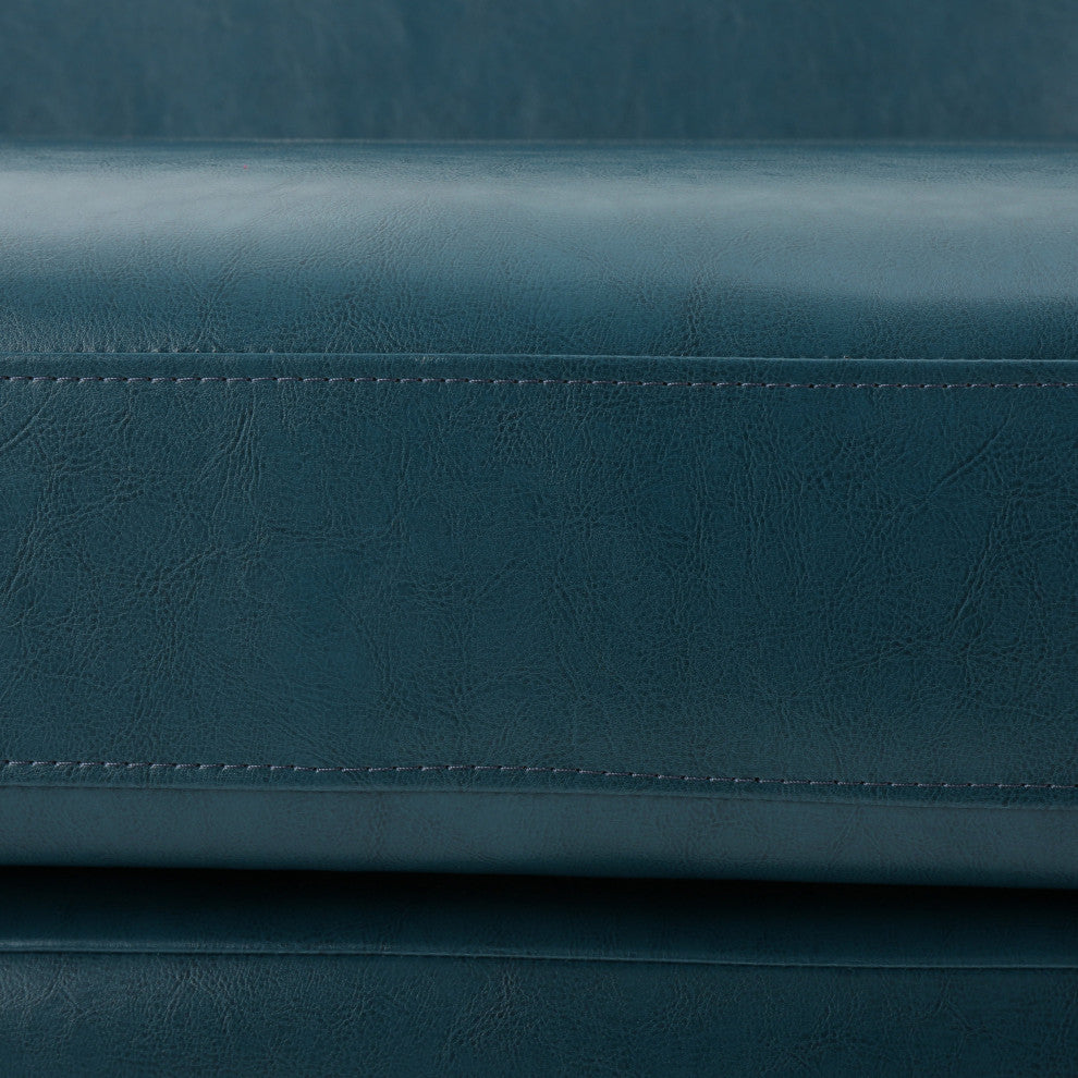 GDF Studio Isolde Modern Petite Loveseat, Teal Leather