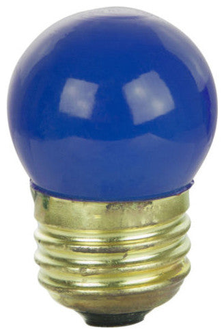 Sunlite 7.5 Watt S11 Colored Indicator, Medium Base, Ceramic Blue, 25 Pack