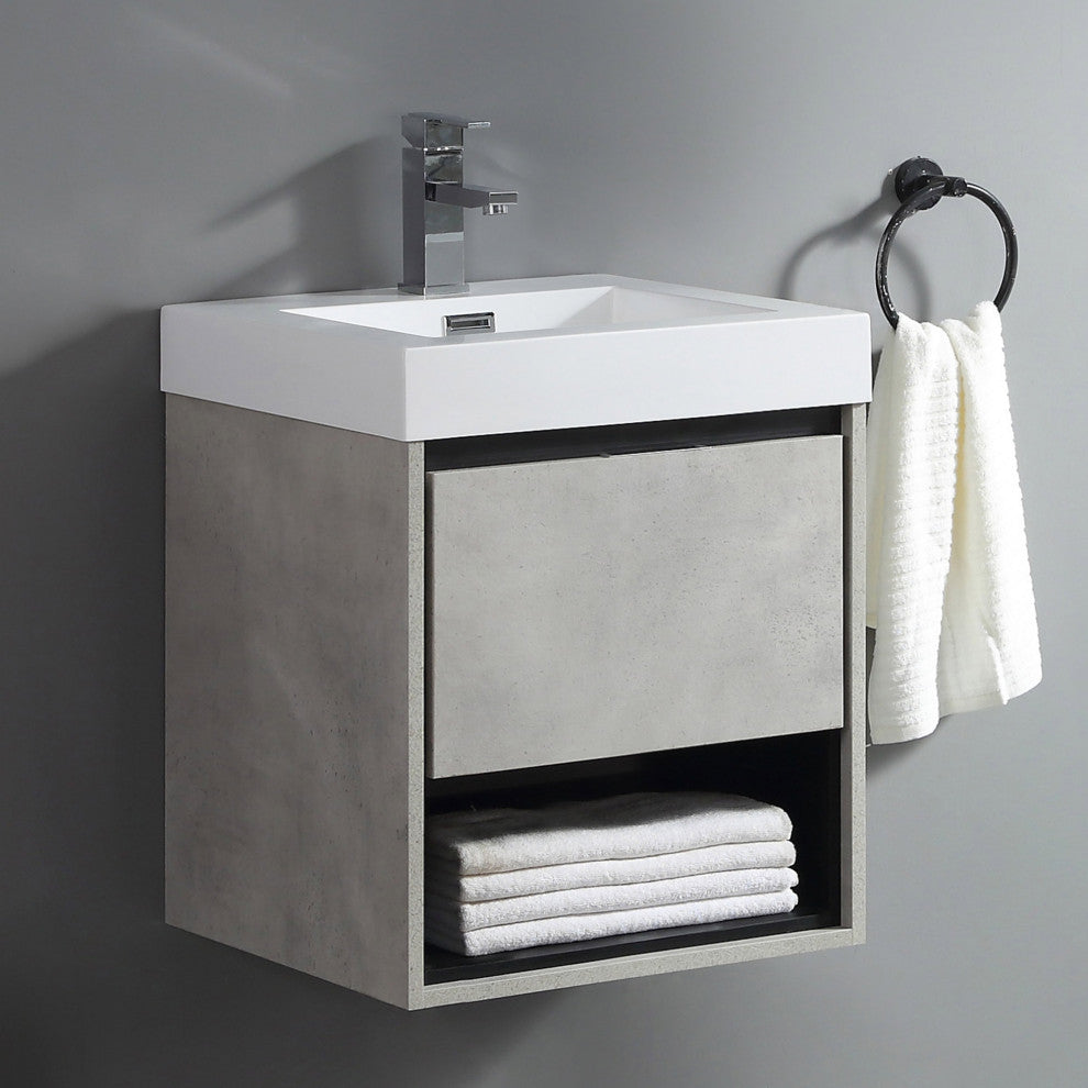 Dowell 18" FTB Resin Bathroom Vanity Basin, White, 18wx18dx6h