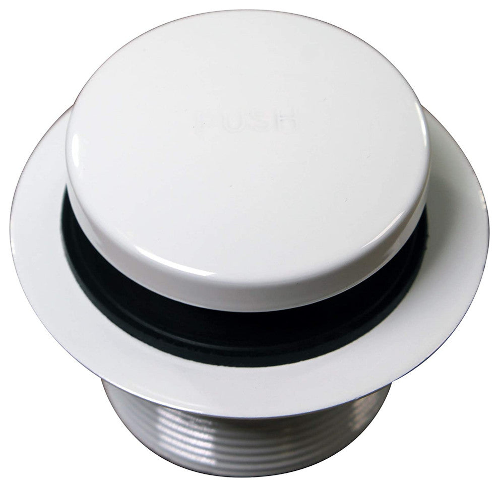 Black 1.5" Tubular Tip Toe Bath Waste In Powder Coated White, Powder Coated White
