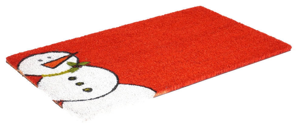 Calloway Mills Red Winter Snowman Doormat, 24" X 36"