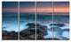 "Rocky Beach and White Waves" Seashore Canvas Print, 4 Panels, 48"x28"