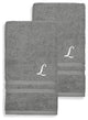 Denzi Hand Towels With Monogrammed Letter, Set of 2, L