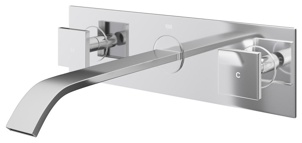 VIGO Titus 3" H 2-Handle Wall Mount Bathroom Faucet, Chrome