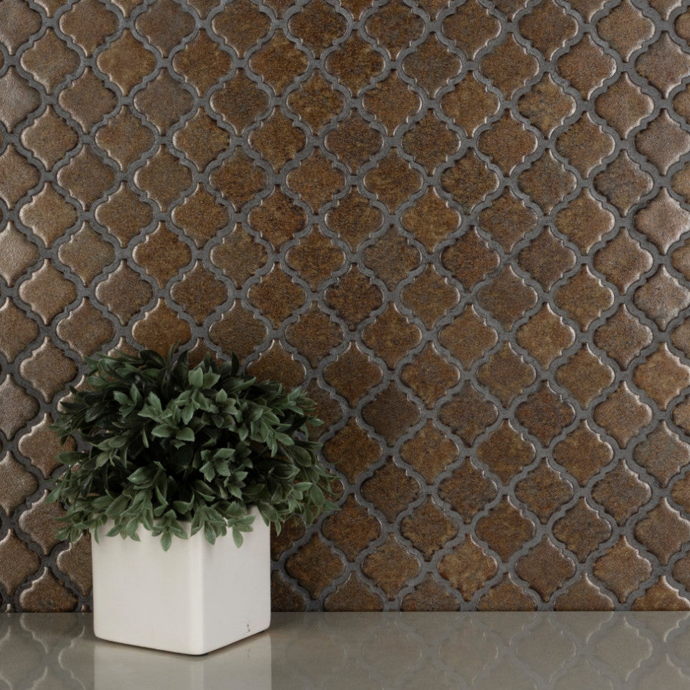 Hudson Tangier Mosaic Floor and Wall Tile, Brownstone