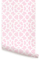 Trellis Peel and Stick Vinyl Wallpaper, Pink/White, 24"w X 60"h