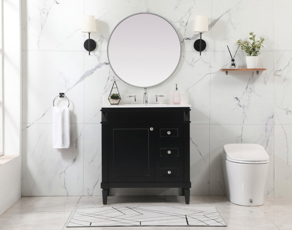 Home Living 21" Transitional Black-Light Bathroom Vanity