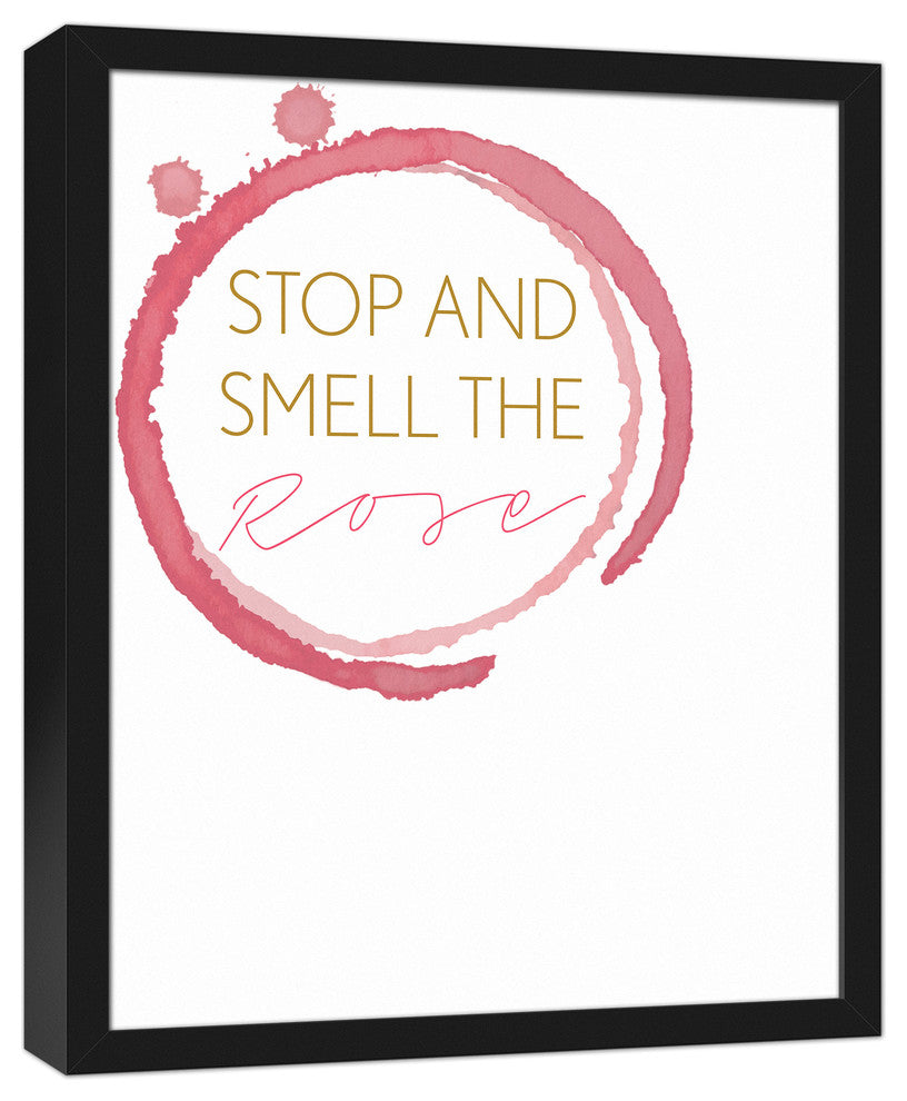 Stop and Smell the Rose Framed Canvas Wall Art, 16"x20"