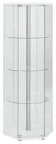 Coaster Zahavah 4-shelf Hexagon Glass Curio Cabinet White and Clear
