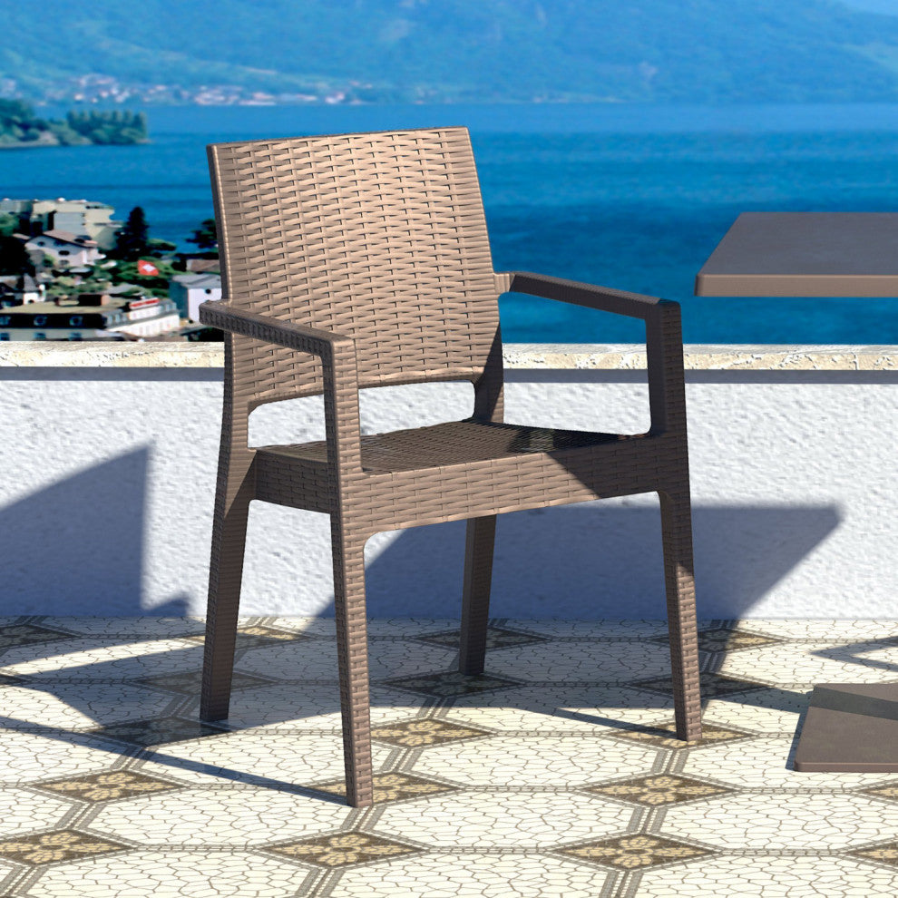 Compamia Ibiza Outdoor Dining Armchairs, Set of 2, Brown