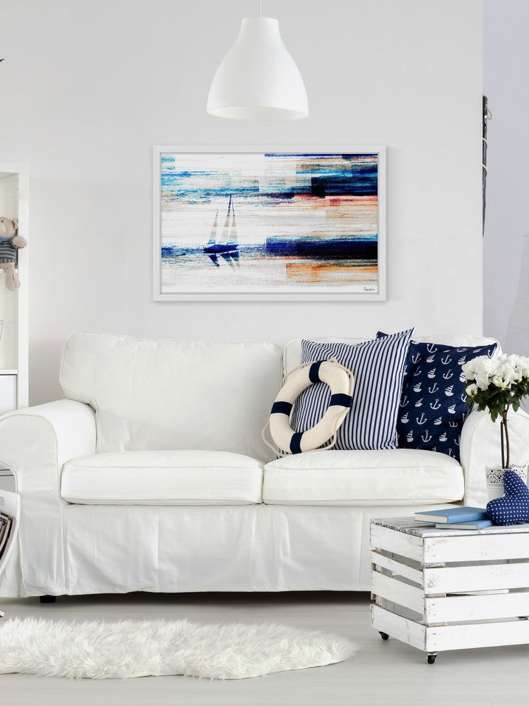 "Aegean Sea" Framed Painting Print, 36"x24"