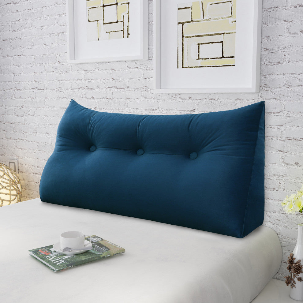 WOWMAX Bed Wedge Pillow Back Support Cushion Dorm Hostel Bed Headboard Pillow, 39x20x8