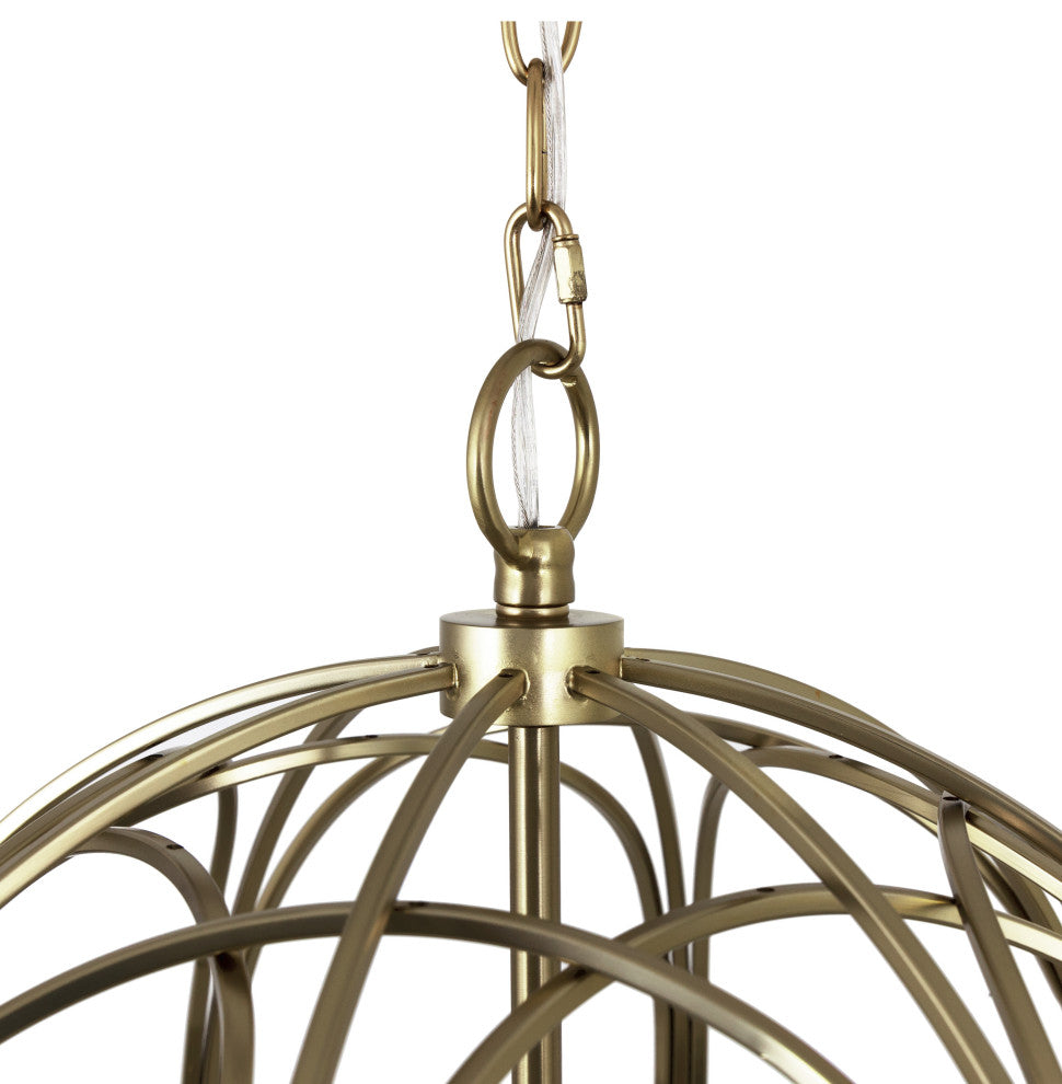 Yosemite Home Decor 6 Light Chandelier, Satin Brass Finish