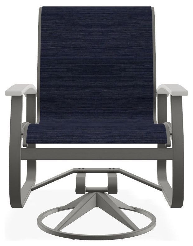 Belle Isle Sling Outdoor Swivel Rocker, Augustine Oyster/Snow