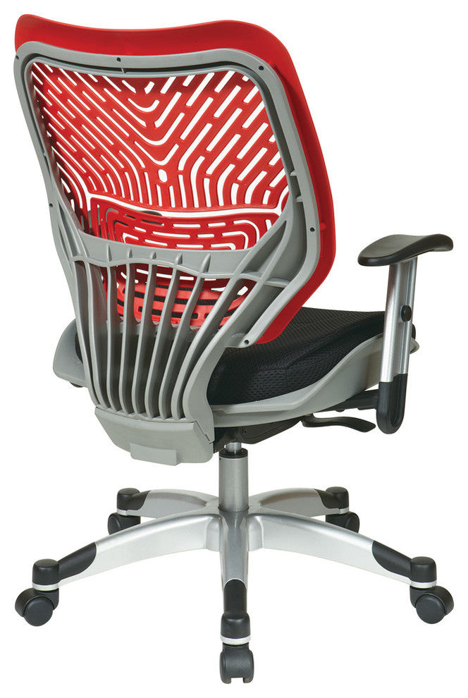 Unique Self Adjusting Spaceflex Back With Mesh Seat Managers Chair, Red/Black