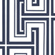 Maze Geometric Wallpaper, Navy Blue and White, Set of 5 Bolts