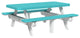 Poly 6' Rectangle Picnic Table, Aruba Blue & White