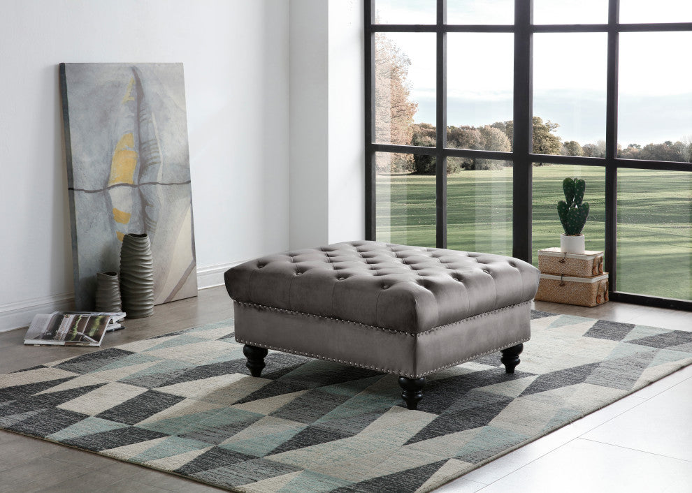 Nola Ottoman, Dark Gray