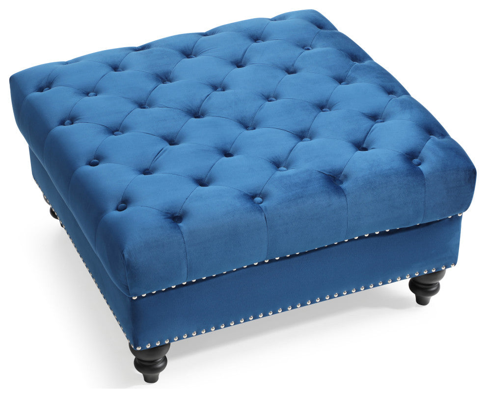 Nola Ottoman, Navy Blue