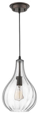 Savannah 1-Light Rubbed Bronze Ceiling Mini Pendant 9"