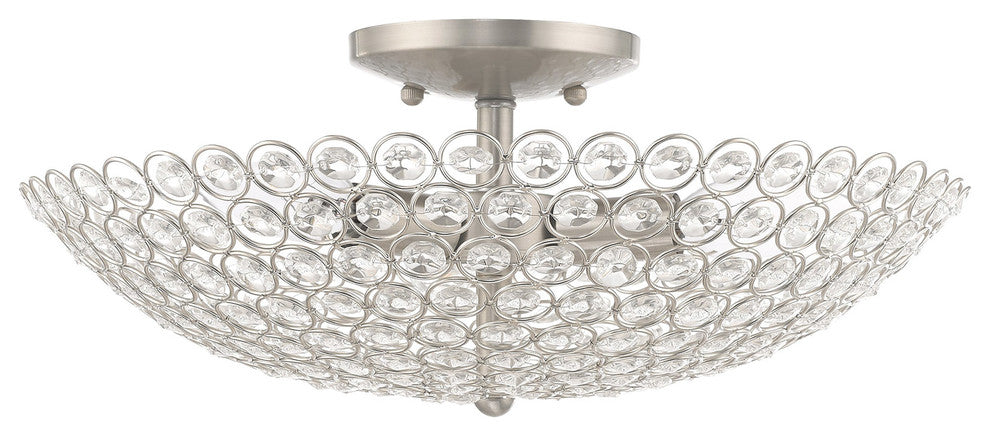 Livex Lighting Brushed Nickel 3-Light Ceiling Mount