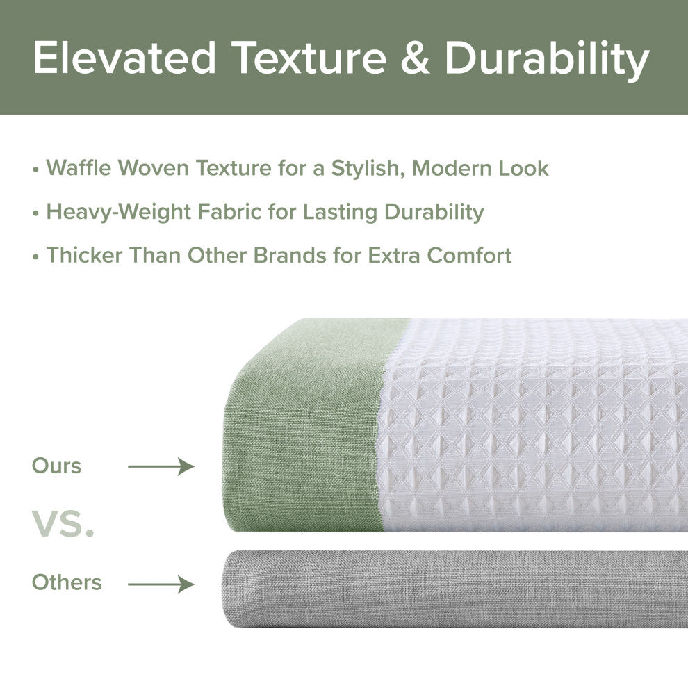 Madison Park Spa Waffle Shower Curtain With 3M Treatment