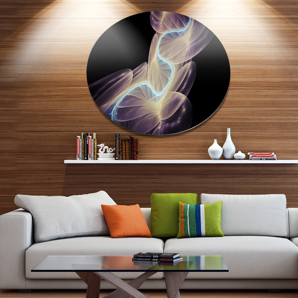 Elegant Fantasy Fractal Design, Abstract Disc Metal Artwork, 23"