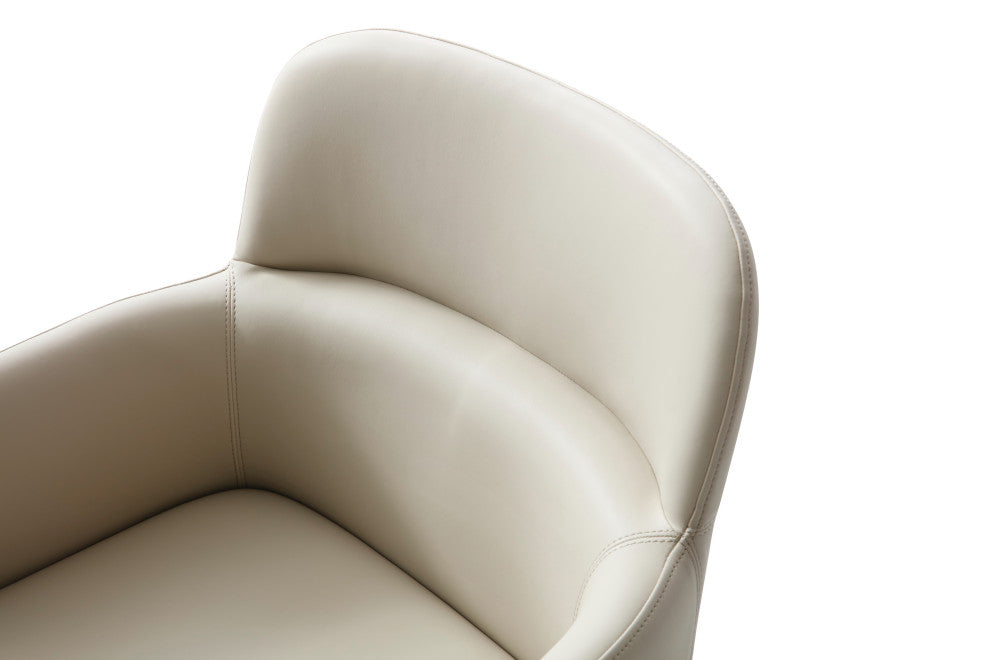 Modrest Cortina Modern Beige Eco-Leather Dining Arm Chair