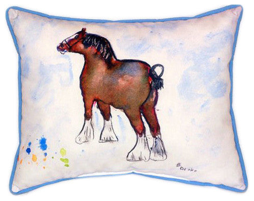 Pair of Betsy Drake Clydesdale Large Indoor/Outdoor Pillows 16x20