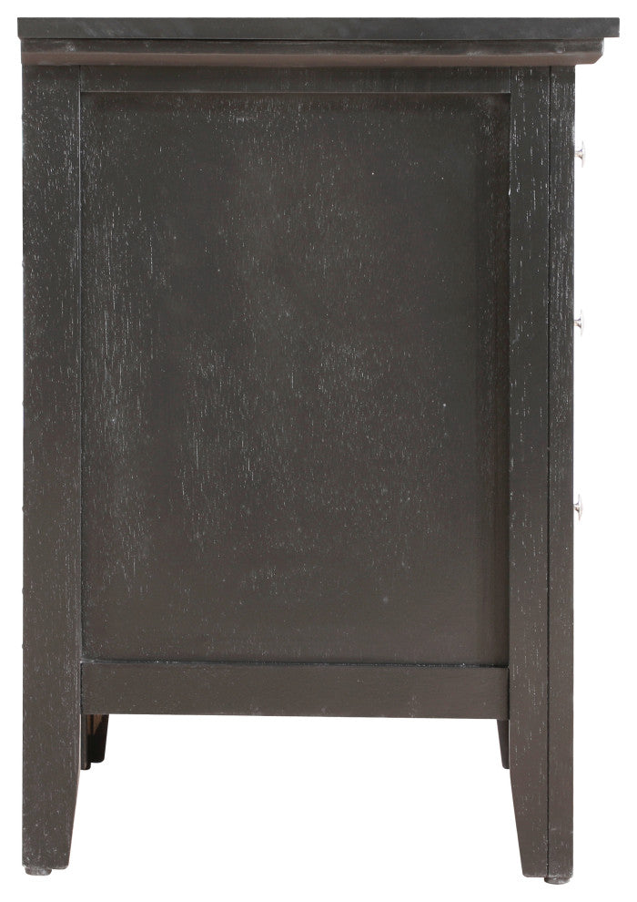 Whitley 3-Drawer Nightstand, Black